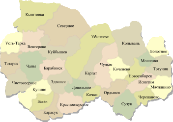 Карта Новосибирской области