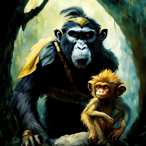 Файл:Kandinsky иллюстрация юного героя Печенюшкина в образе обезьянки.png