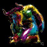 Цветной бык Минотавр, живопись польской художницы Maria Gruza.jpeg