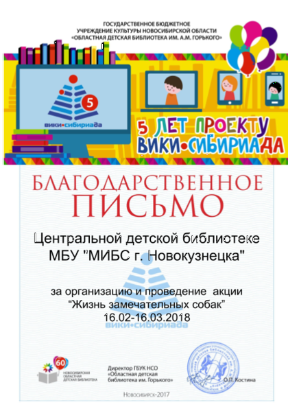 Файл:Благодарность жзс Центральная детская библиотека МБУ МИБС г. Новокузнецка.png