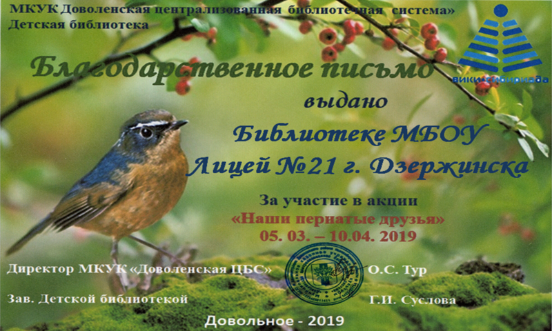 Файл:Лицей №21 Дзержинск Акция о птицах.png